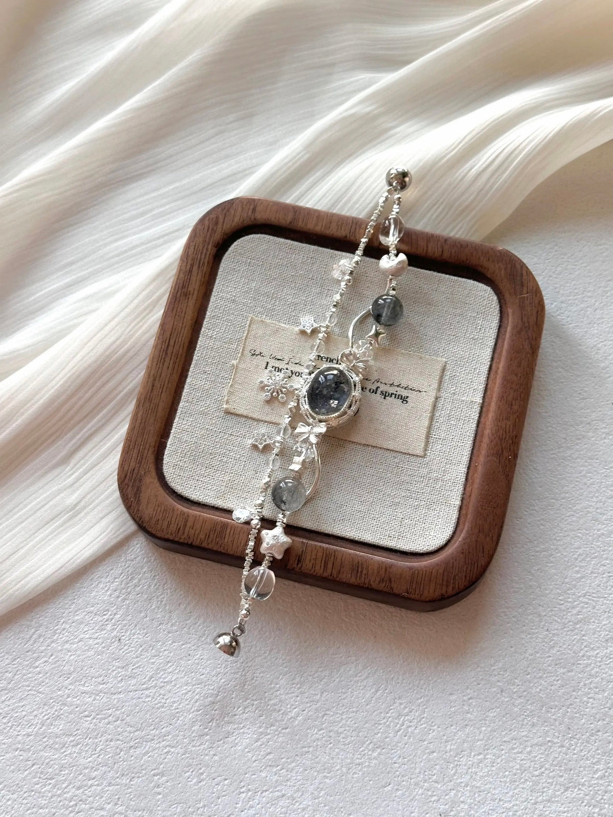23. Boho Adjustable Clear Bead Bracelet